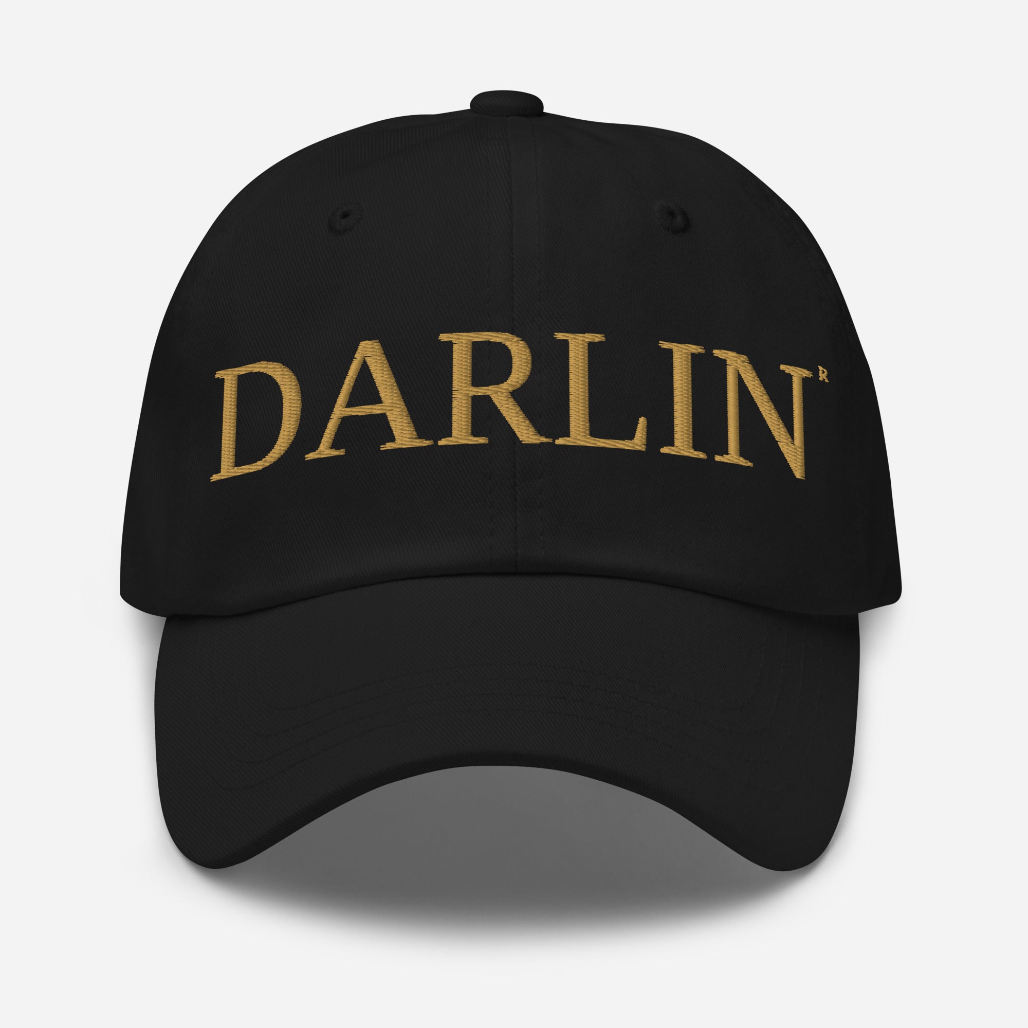 The DARLIN® Hat in Black made from premium chino cotton twill with embroidered DARLIN® wordmark