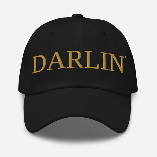 The DARLIN® Hat in Black made from premium chino cotton twill with embroidered DARLIN® wordmark