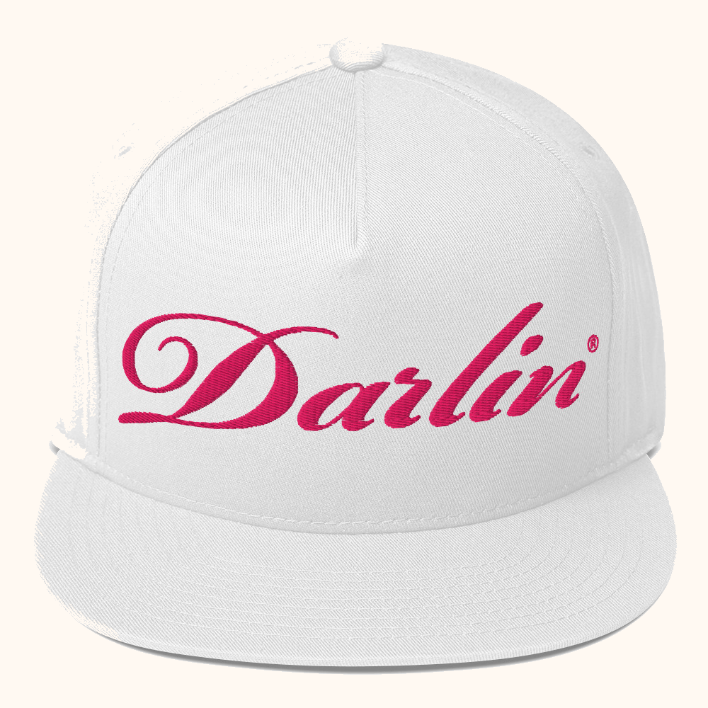 DARLIN® Fuchsia Script White Snapback Hat
