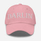 The DARLIN® Hat in Primrose Pink made from premium chino cotton twill with embroidered DARLIN® wordmark