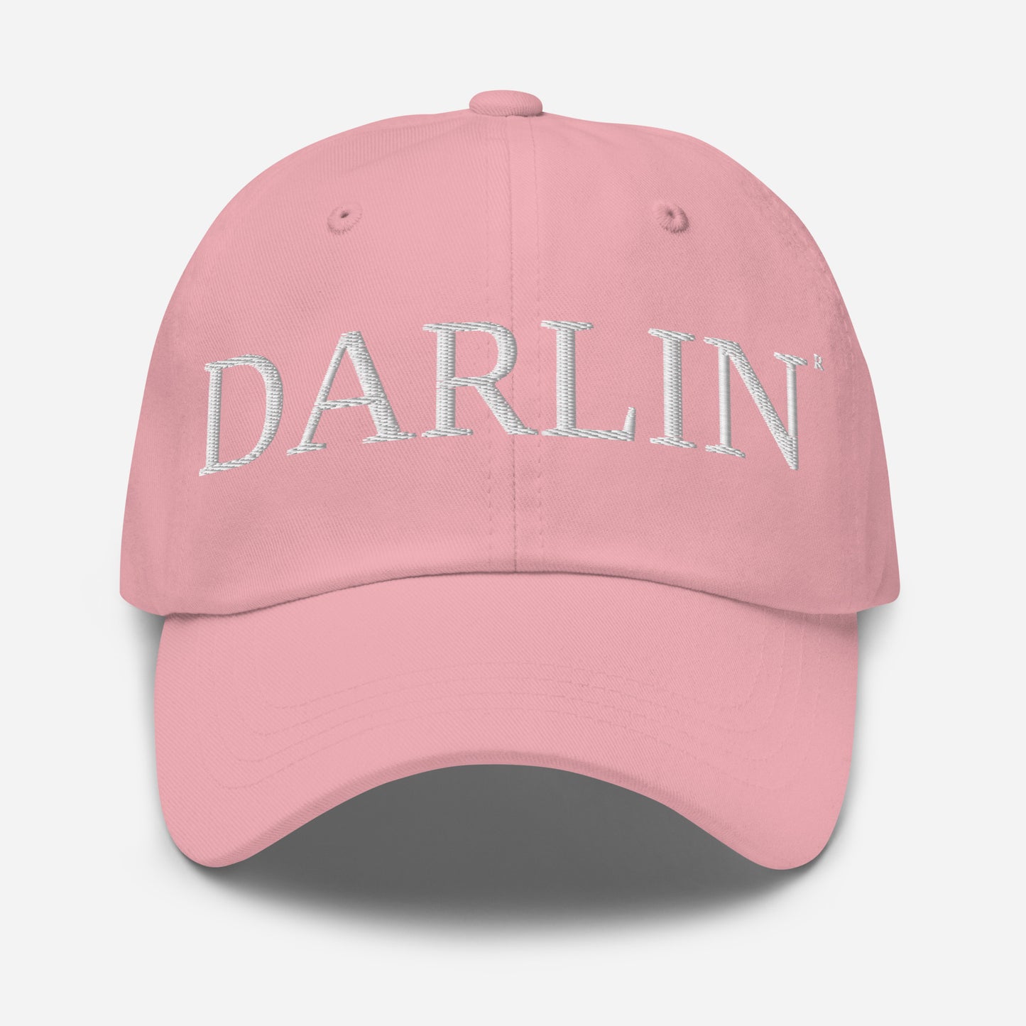 The DARLIN® Hat in Primrose Pink made from premium chino cotton twill with embroidered DARLIN® wordmark