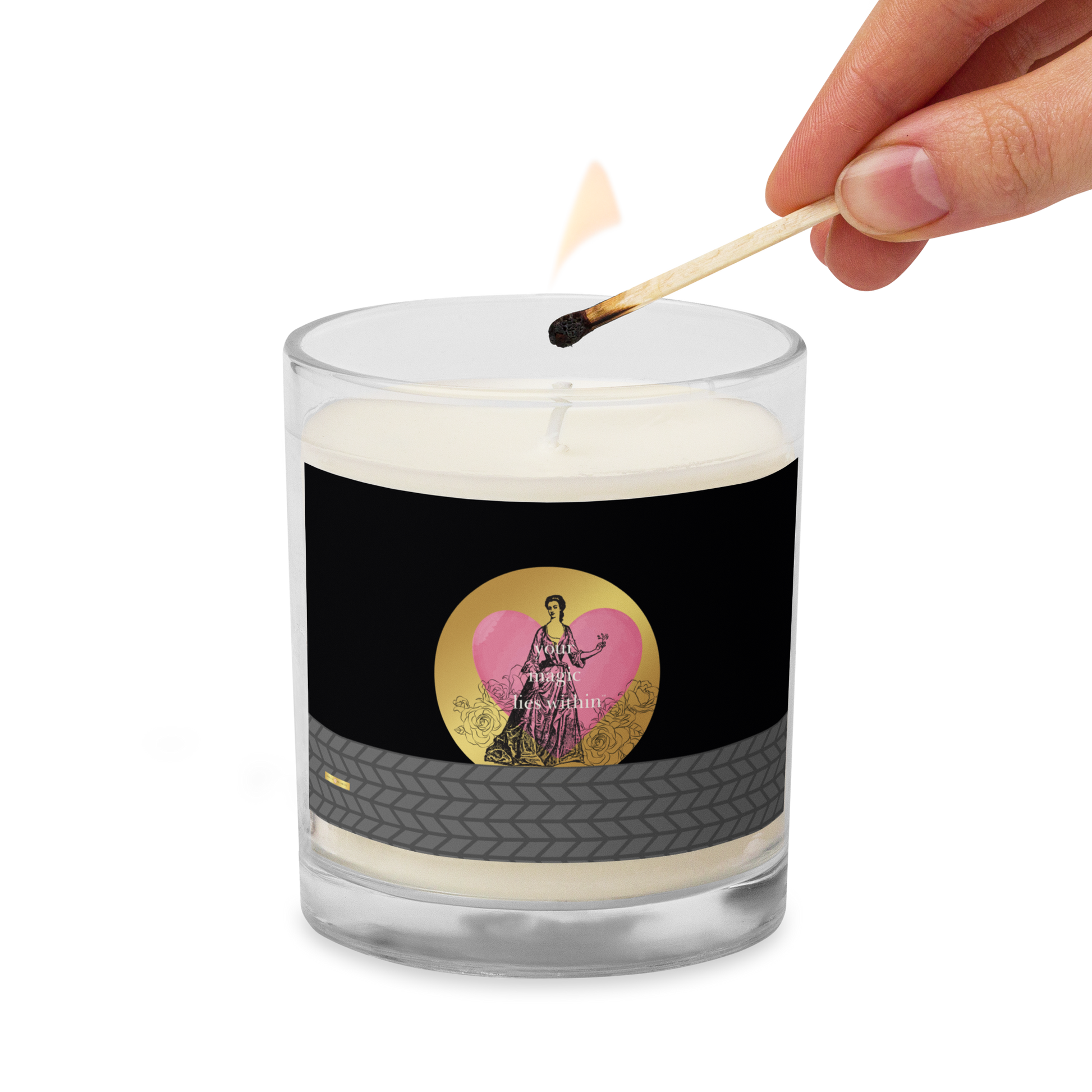 Your MAGIC lies within™ Vintage Rose-Glass jar soy wax candle - Darlin Primrose