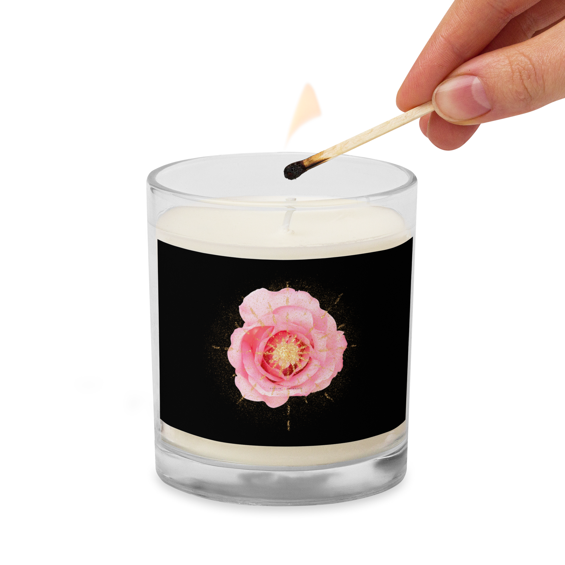 Radiant Rose-Glass jar soy wax candle - Darlin Primrose