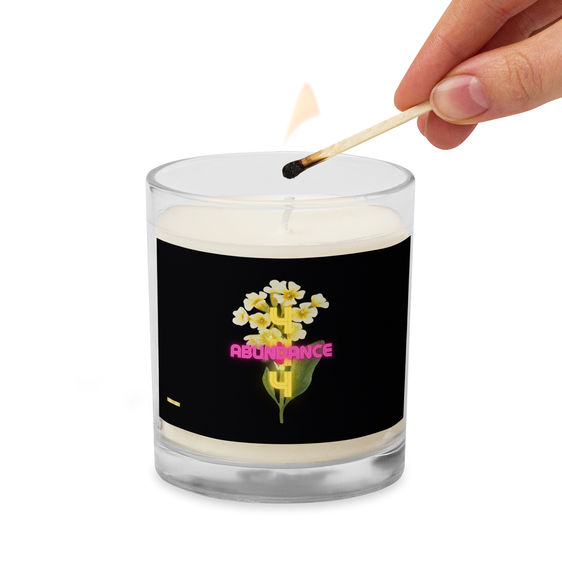 Abundance 444™ Primrose-Glass jar soy wax candle - Darlin Primrose