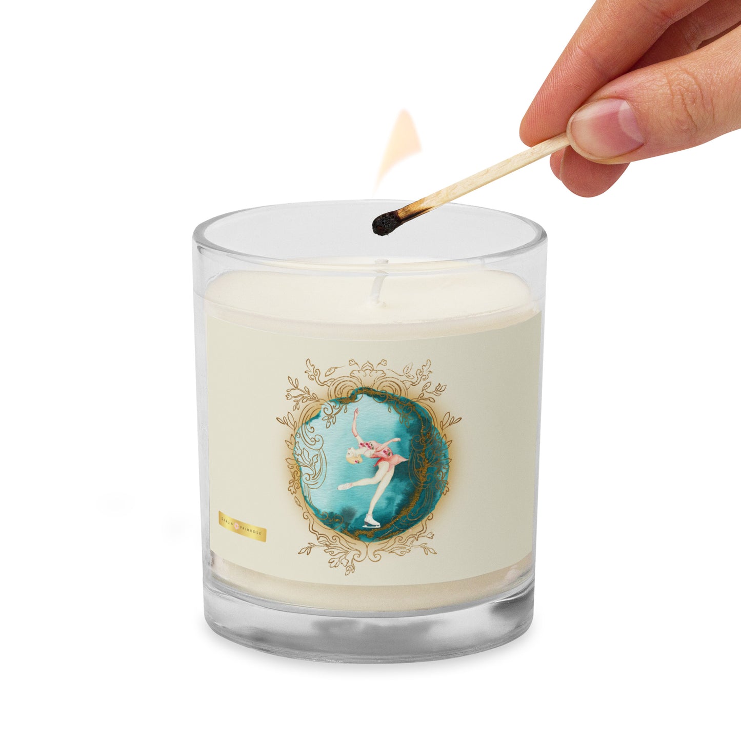 Rosalyn Layback ( Cream) Glass jar soy wax candle - Darlin Primrose