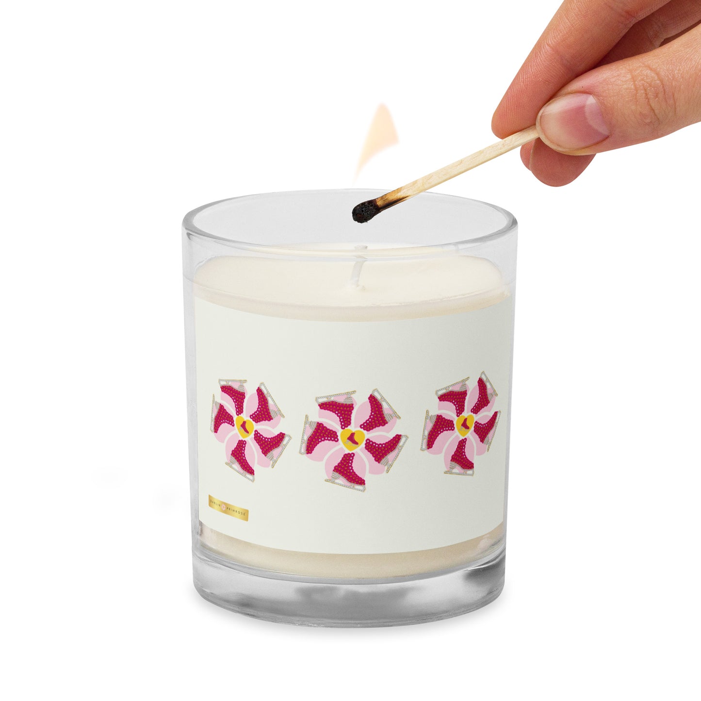 Flower Power Skates -Glass jar soy wax candle - Darlin Primrose