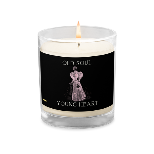 Old Soul Young Heart-Glass jar soy wax candle - Darlin Primrose