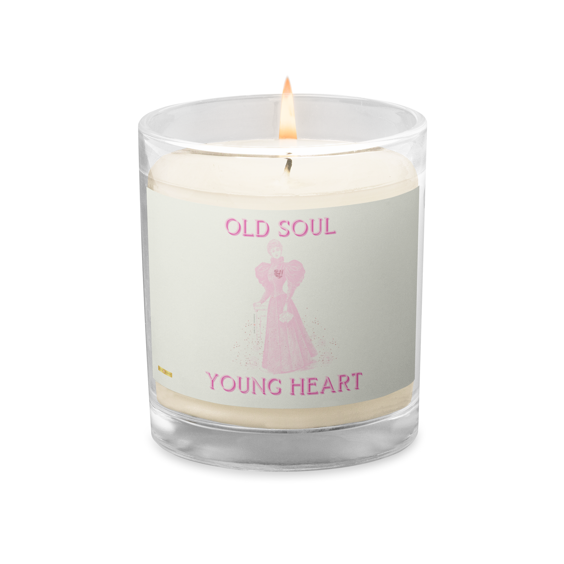 Old Soul Young Heart ( White)Glass jar soy wax candle - Darlin Primrose