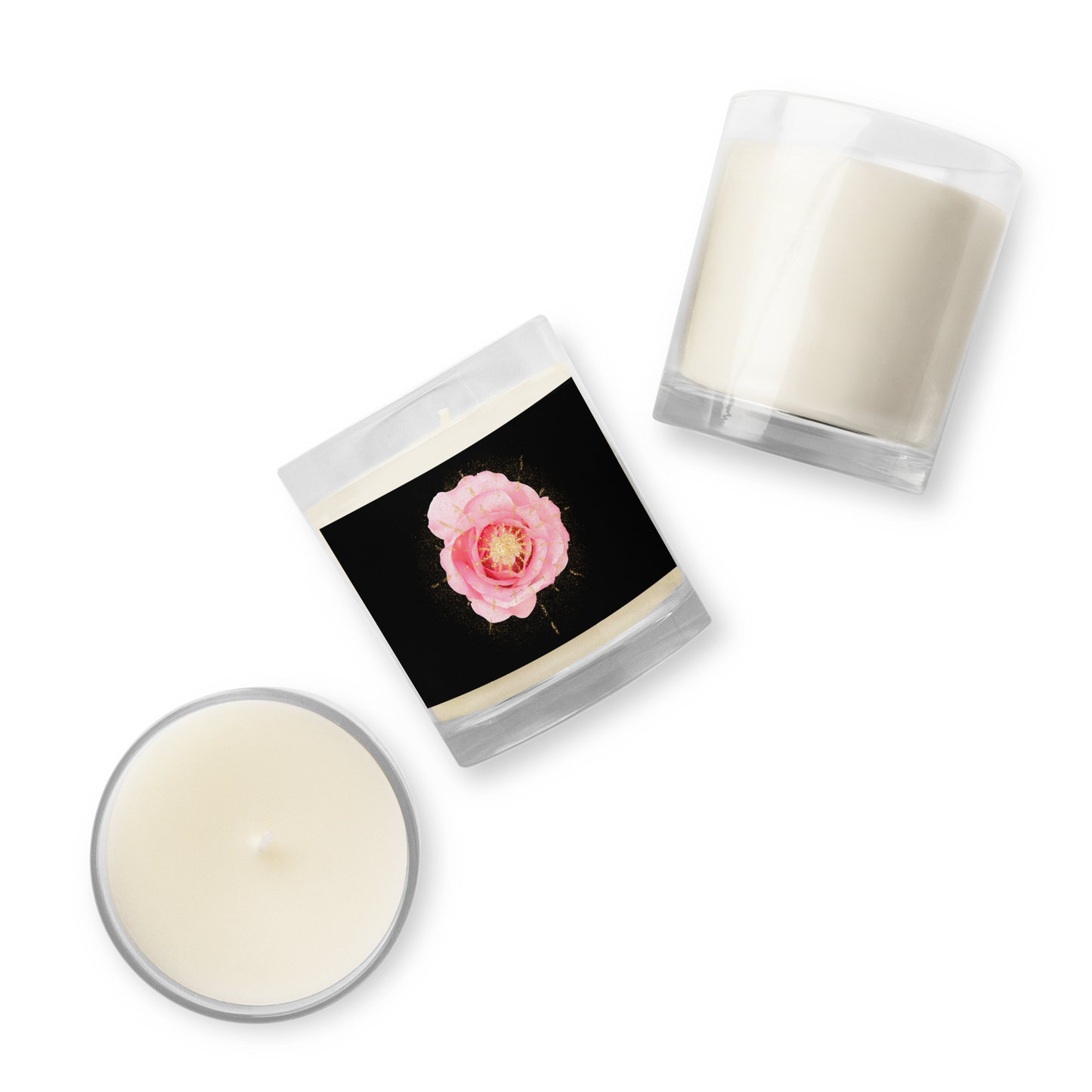 Radiant Rose-Glass jar soy wax candle - Darlin Primrose