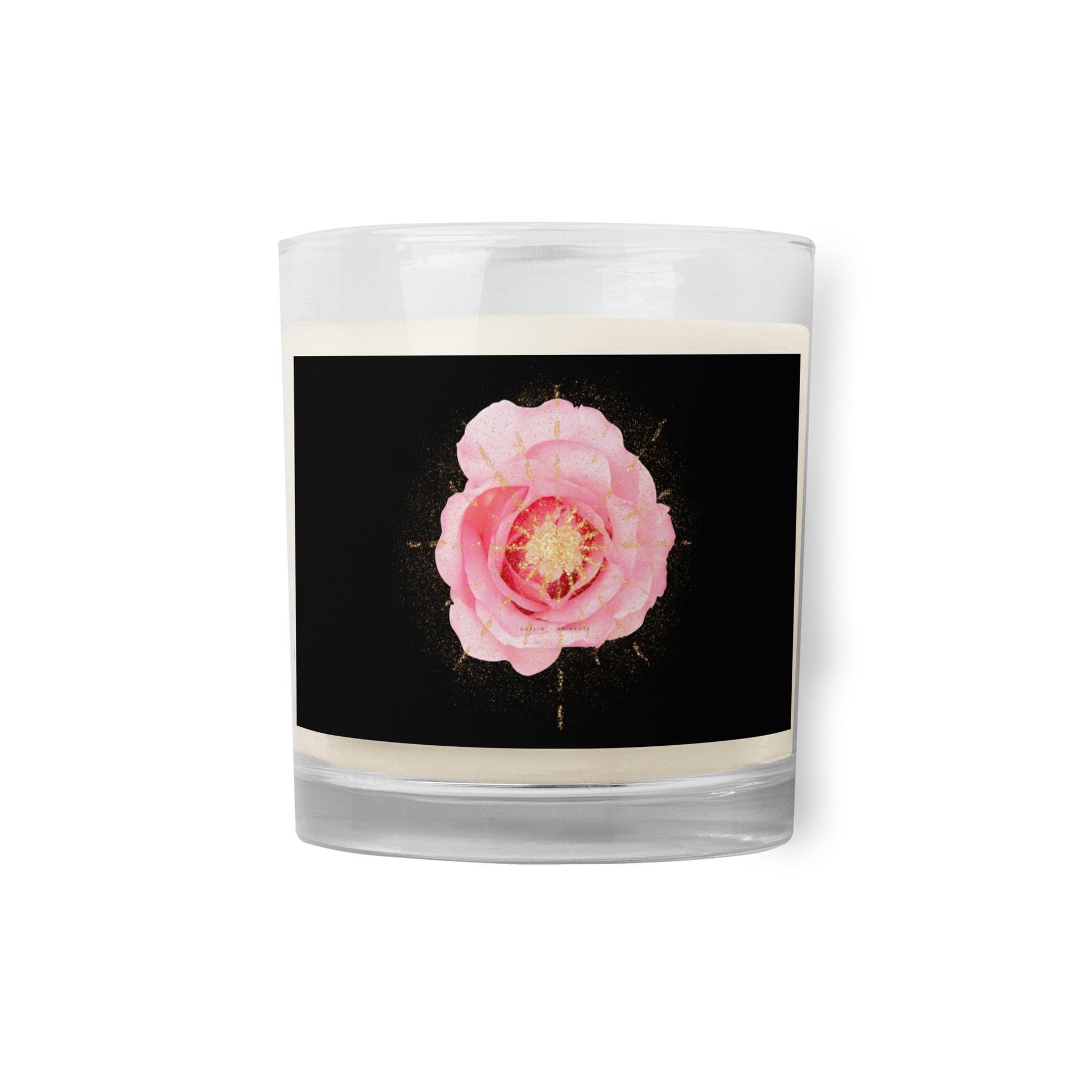 Radiant Rose-Glass jar soy wax candle - Darlin Primrose