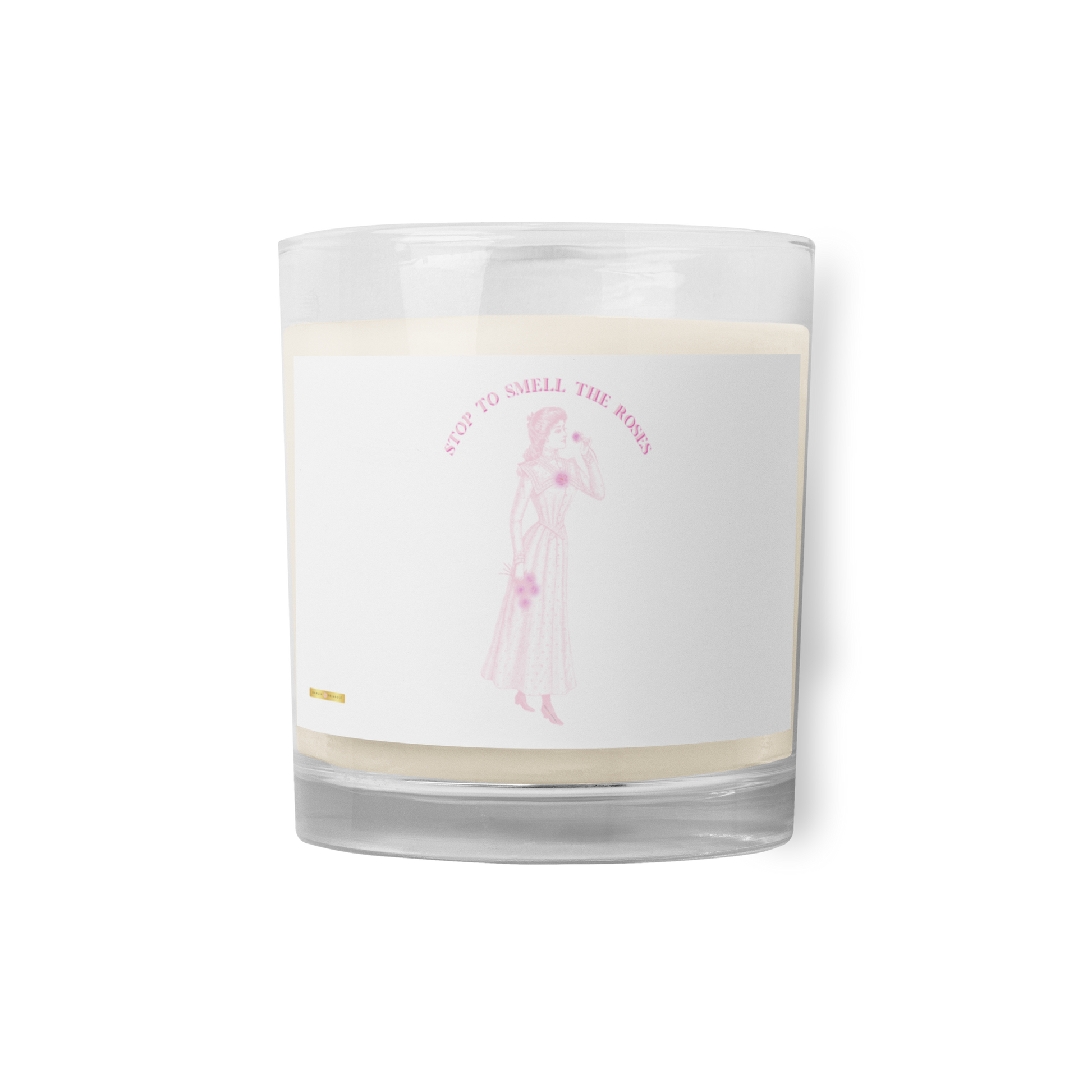 Stop To Smell The Roses ( White) Glass jar soy wax candle - Darlin Primrose