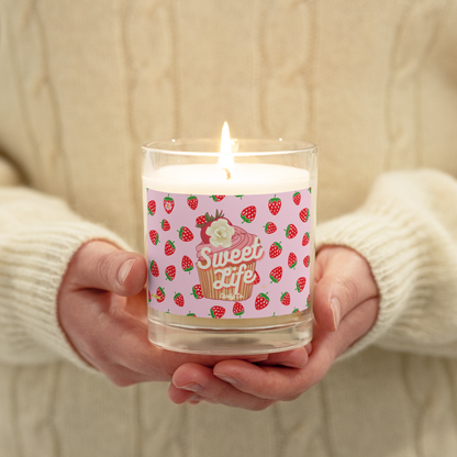 Sweet Life Candy Co. ™ Strawberry Delicious -Glass jar soy wax candle - Darlin Primrose