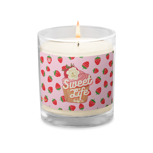 Sweet Life Candy Co. ™ Strawberry Delicious -Glass jar soy wax candle - Darlin Primrose