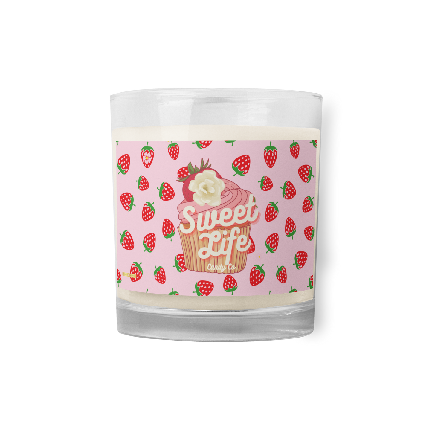 Sweet Life Candy Co. ™ Strawberry Delicious -Glass jar soy wax candle - Darlin Primrose