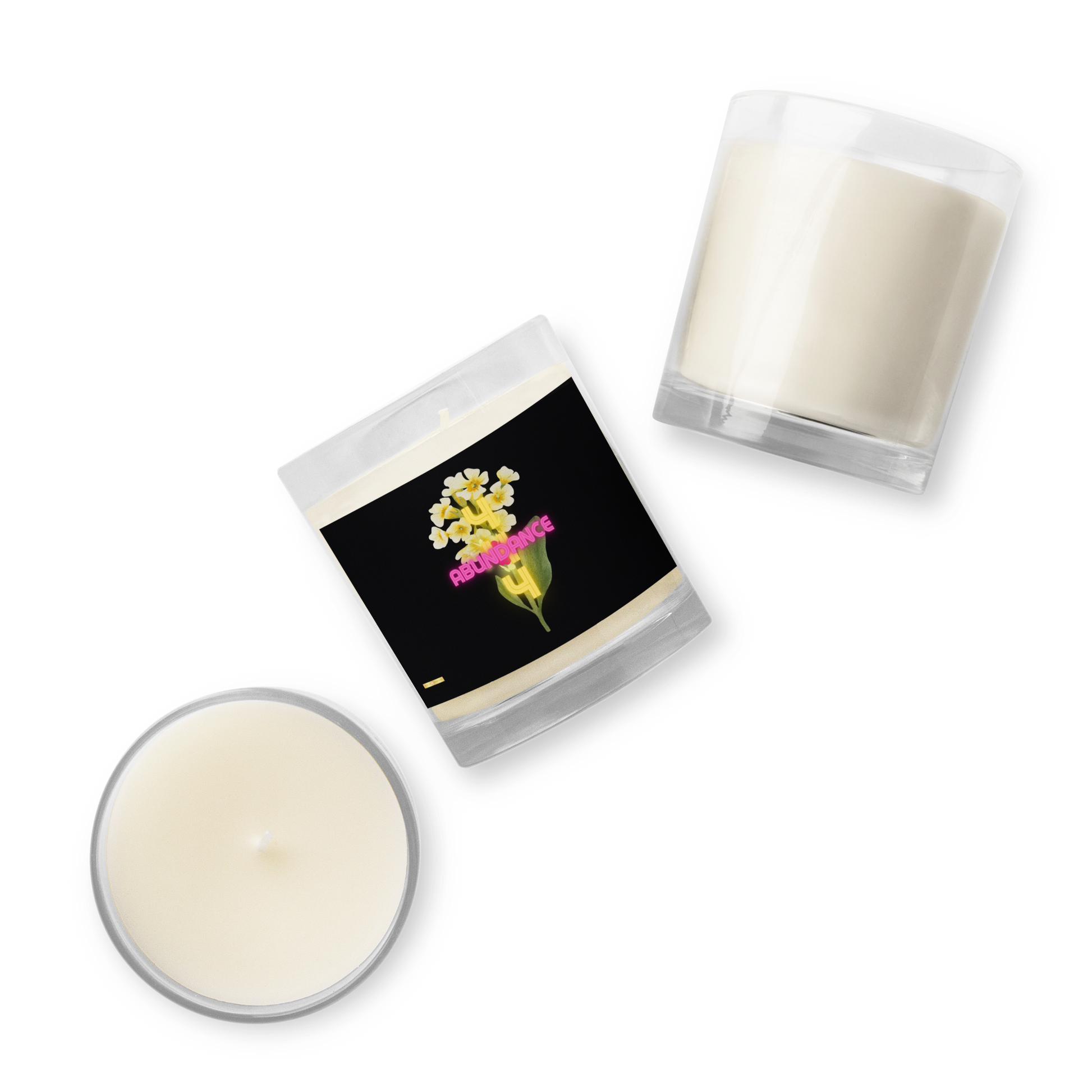 Abundance 444™ Primrose-Glass jar soy wax candle - Darlin Primrose