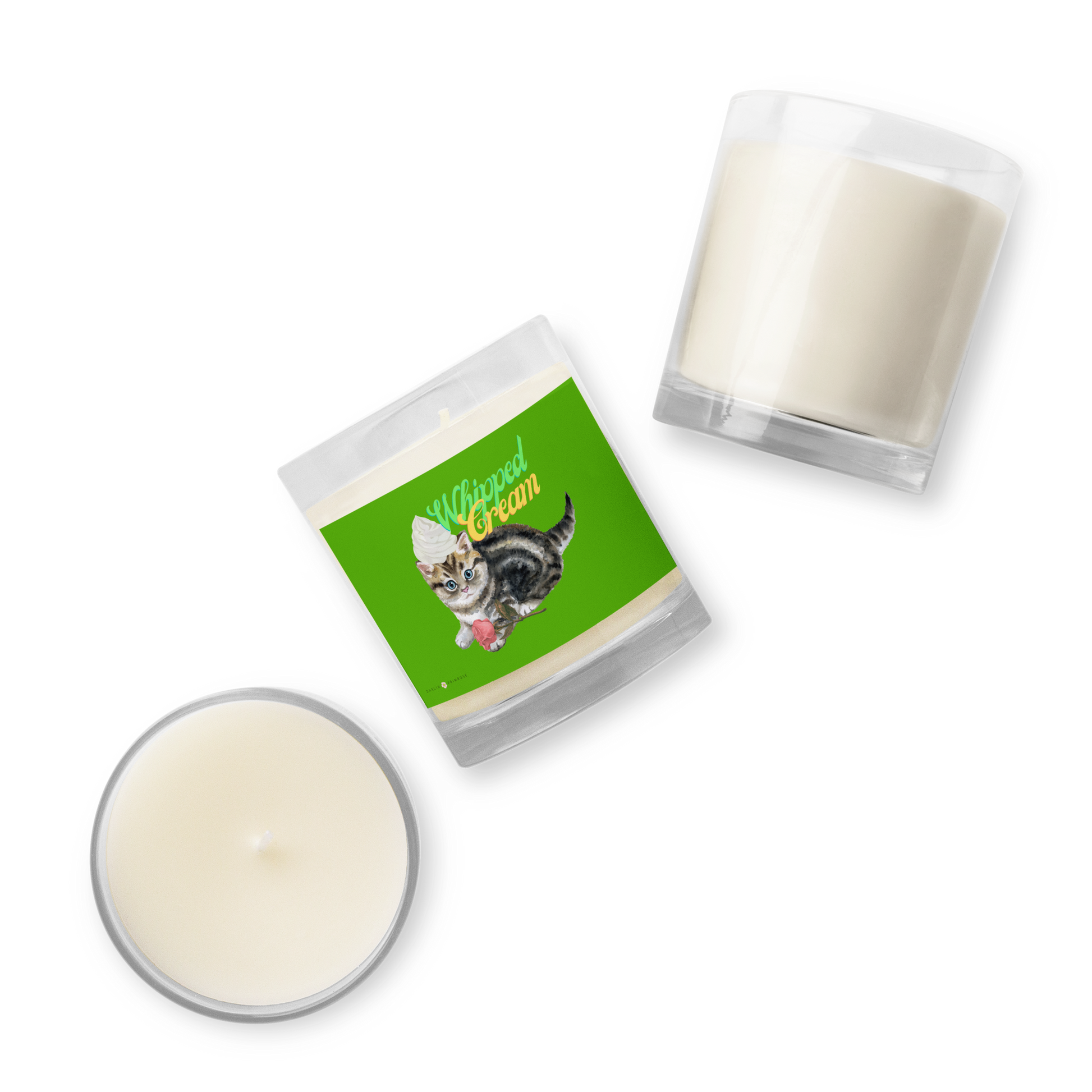 Whipped Cream-Glass jar soy wax candle - Darlin Primrose