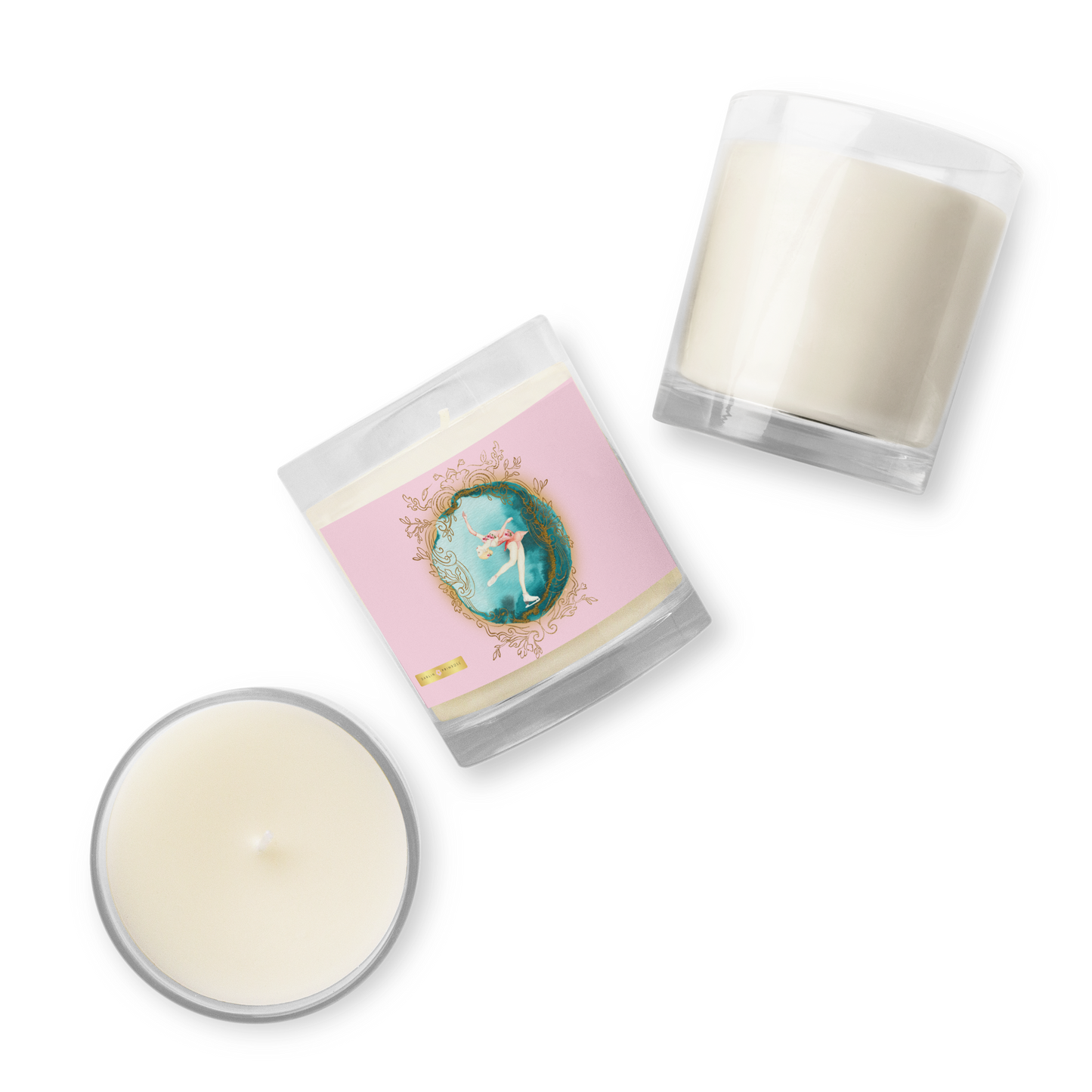 Rosalyn Layback ( Pink) Glass jar soy wax candle - Darlin Primrose