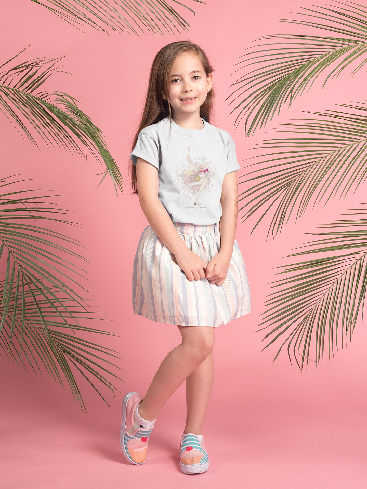 Layback Ice Skater - Kids Short Sleeve Tee - Darlin Primrose