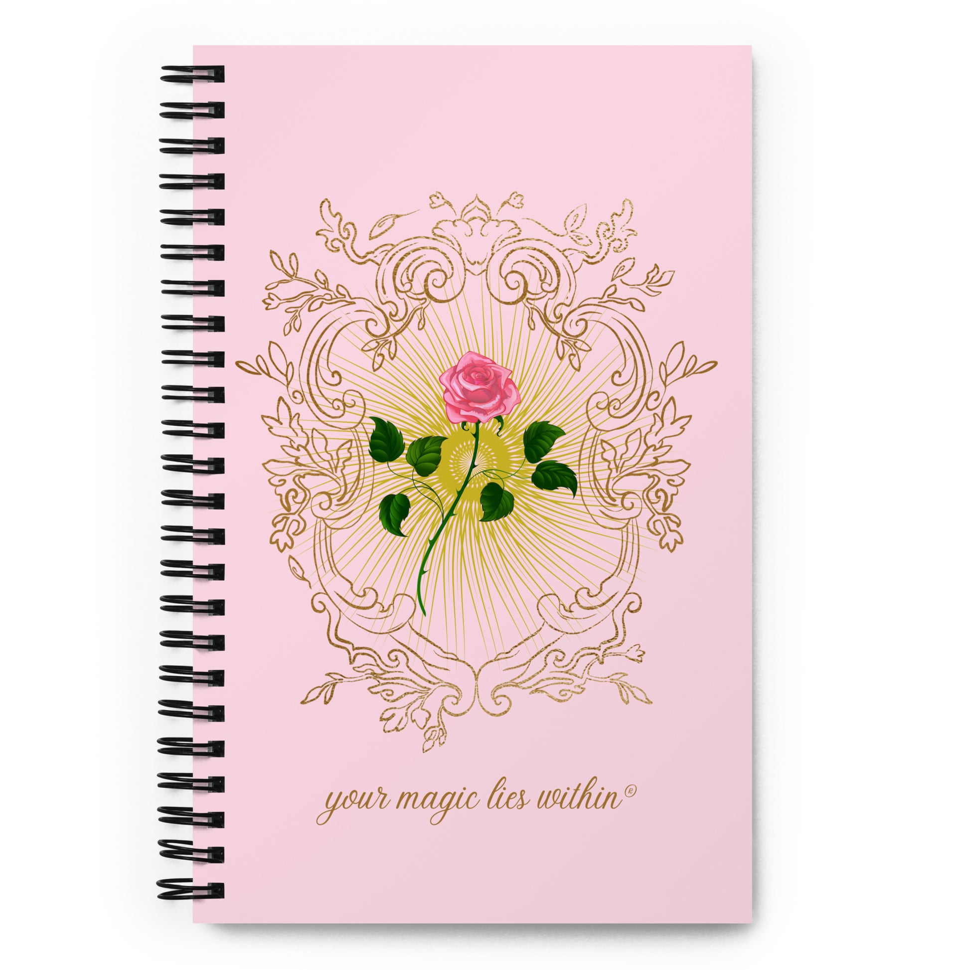 Your MAGIC lies within® Pink Rose -Spiral notebook - Darlin Primrose