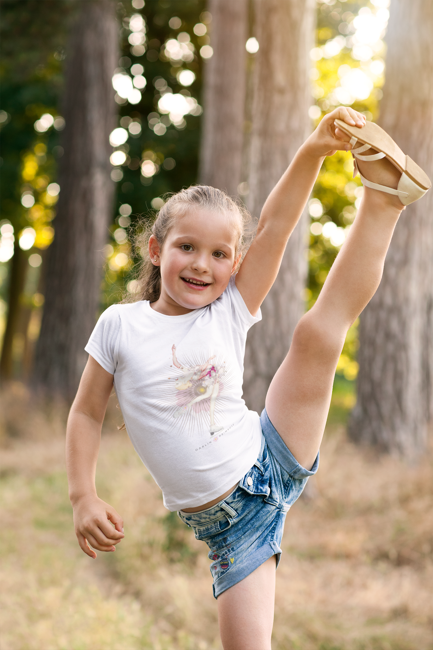 Layback Ice Skater - Kids Short Sleeve Tee - Darlin Primrose