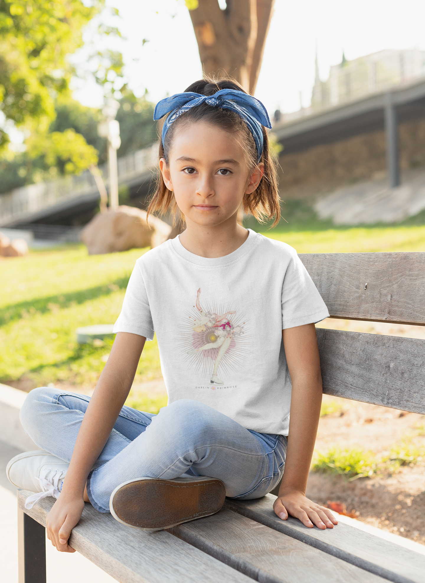 Layback Ice Skater - Kids Short Sleeve Tee - Darlin Primrose