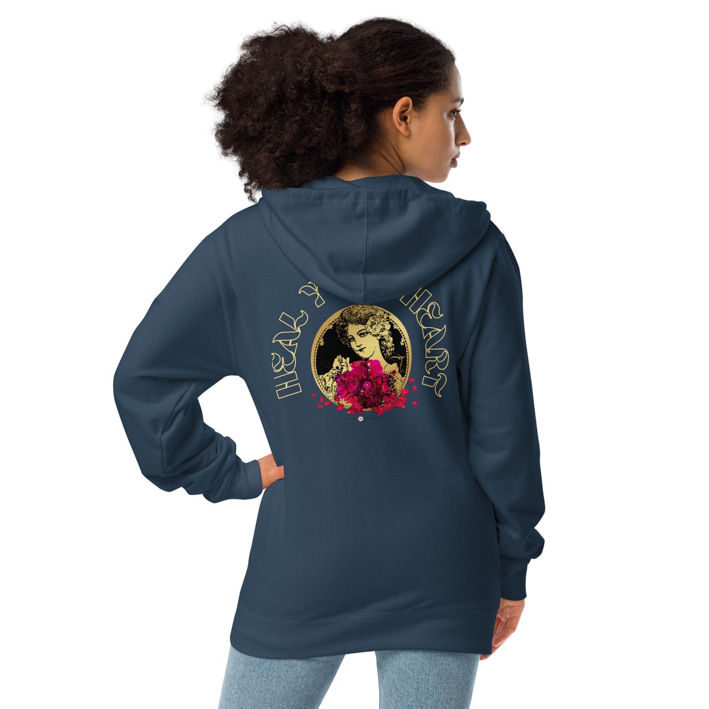 Heal Your Heart -Unisex fleece zip up hoodie - Darlin Primrose