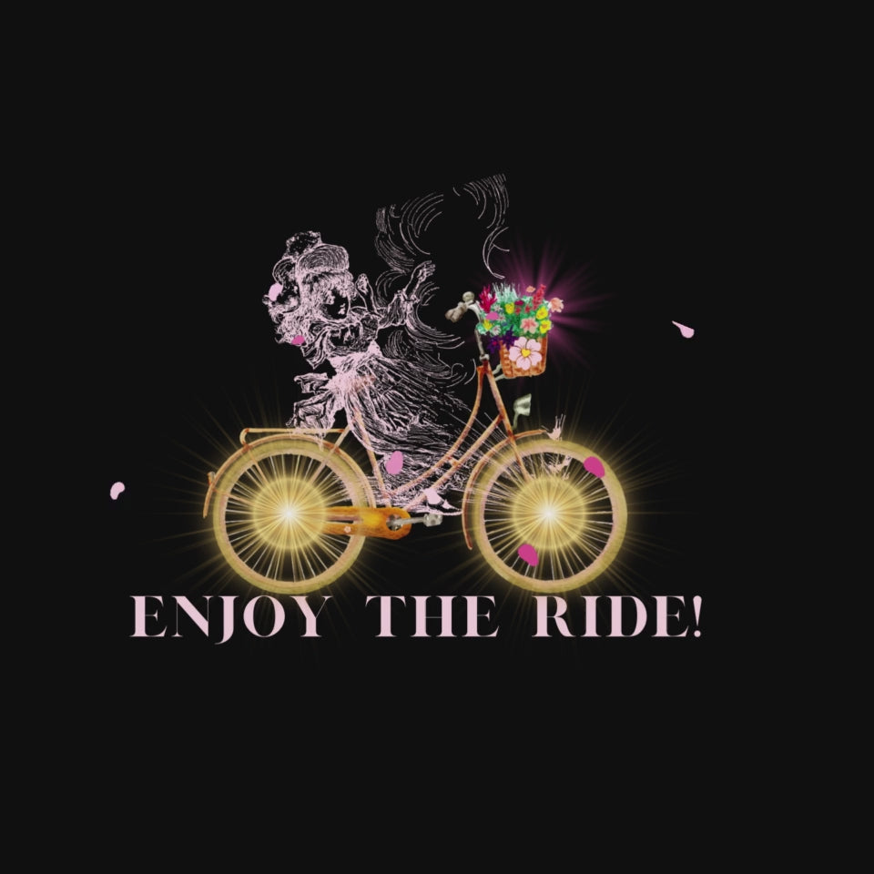 Enjoy the RIDE! White Tee w Pink Detail VIDEO- Darlin Primrose™