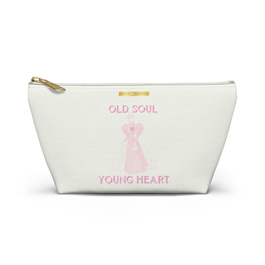 Old Soul Young Heart ( Cream) Accessory Pouch w T-bottom - Darlin Primrose