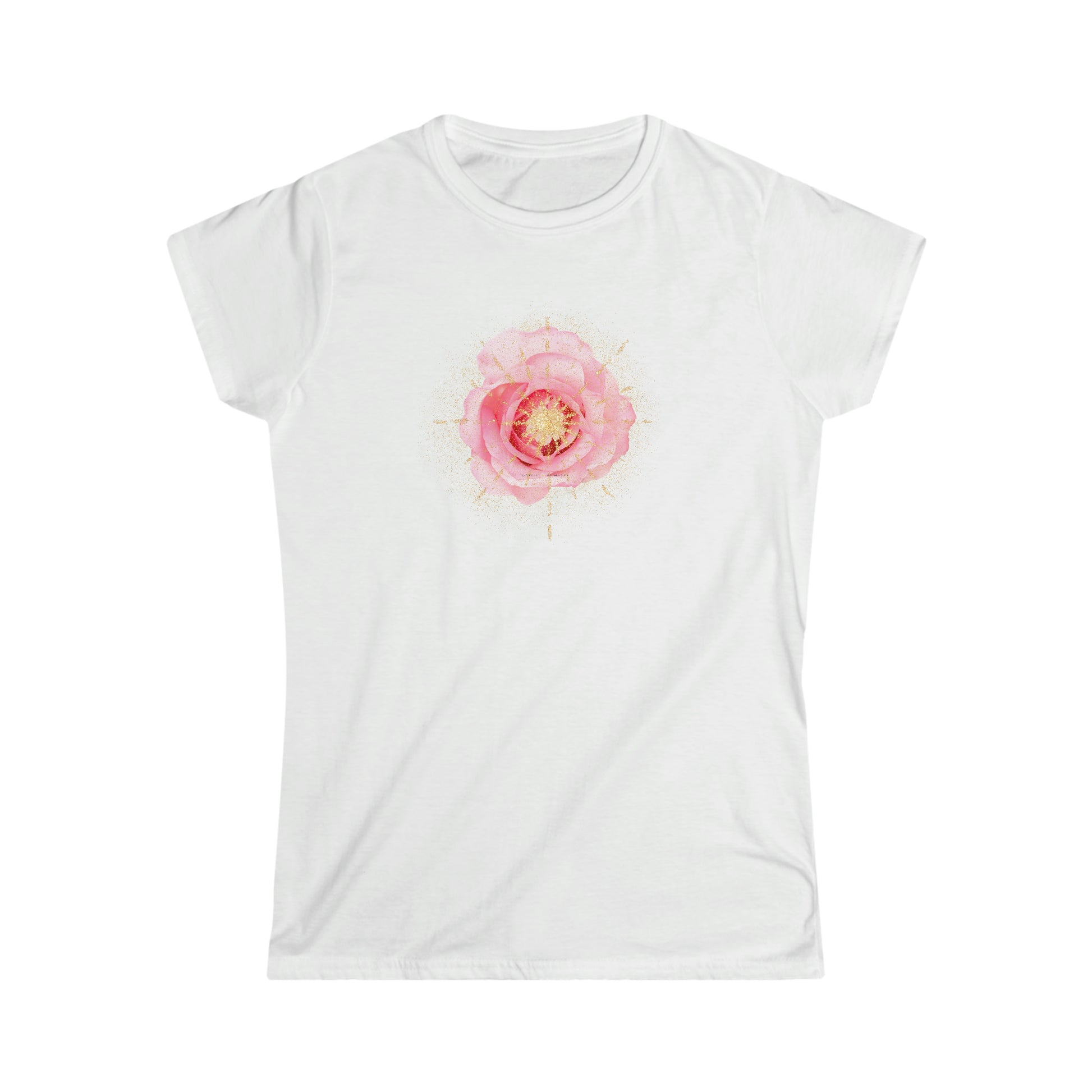 Radiant Rose- White Tee - Darlin Primrose