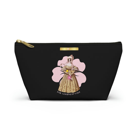 For Goodness Sake ( Black) Accessory Pouch w T-bottom - Darlin Primrose