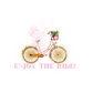 Enjoy the RIDE! White Tee w Pink Detail- Darlin Primrose™