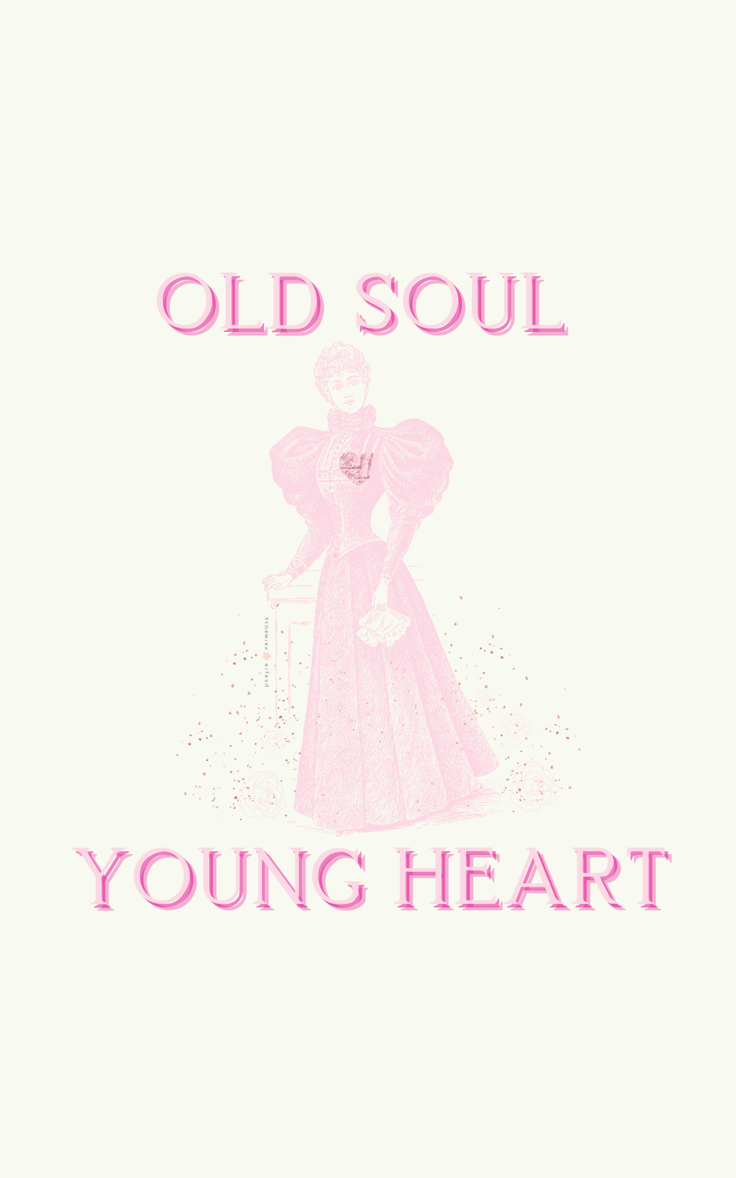 OLD SOUL, YOUNG HEART -Women's Softstyle Tee ( White) - Darlin Primrose