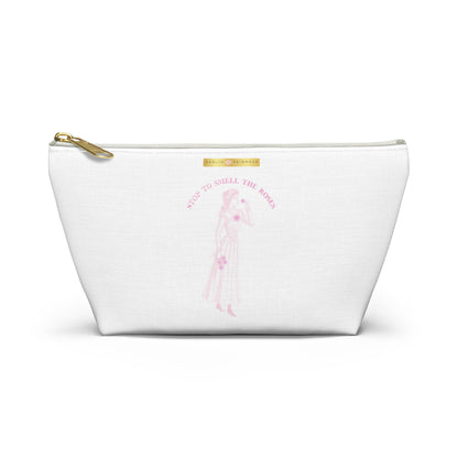 STOP TO SMELL THE ROSES ( White) Accessory Pouch w T-bottom - Darlin Primrose