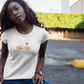 Enjoy the RIDE! White Tee w Pink Detail- Darlin Primrose™