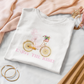 Enjoy the RIDE! White Tee w Pink Detail- Darlin Primrose™
