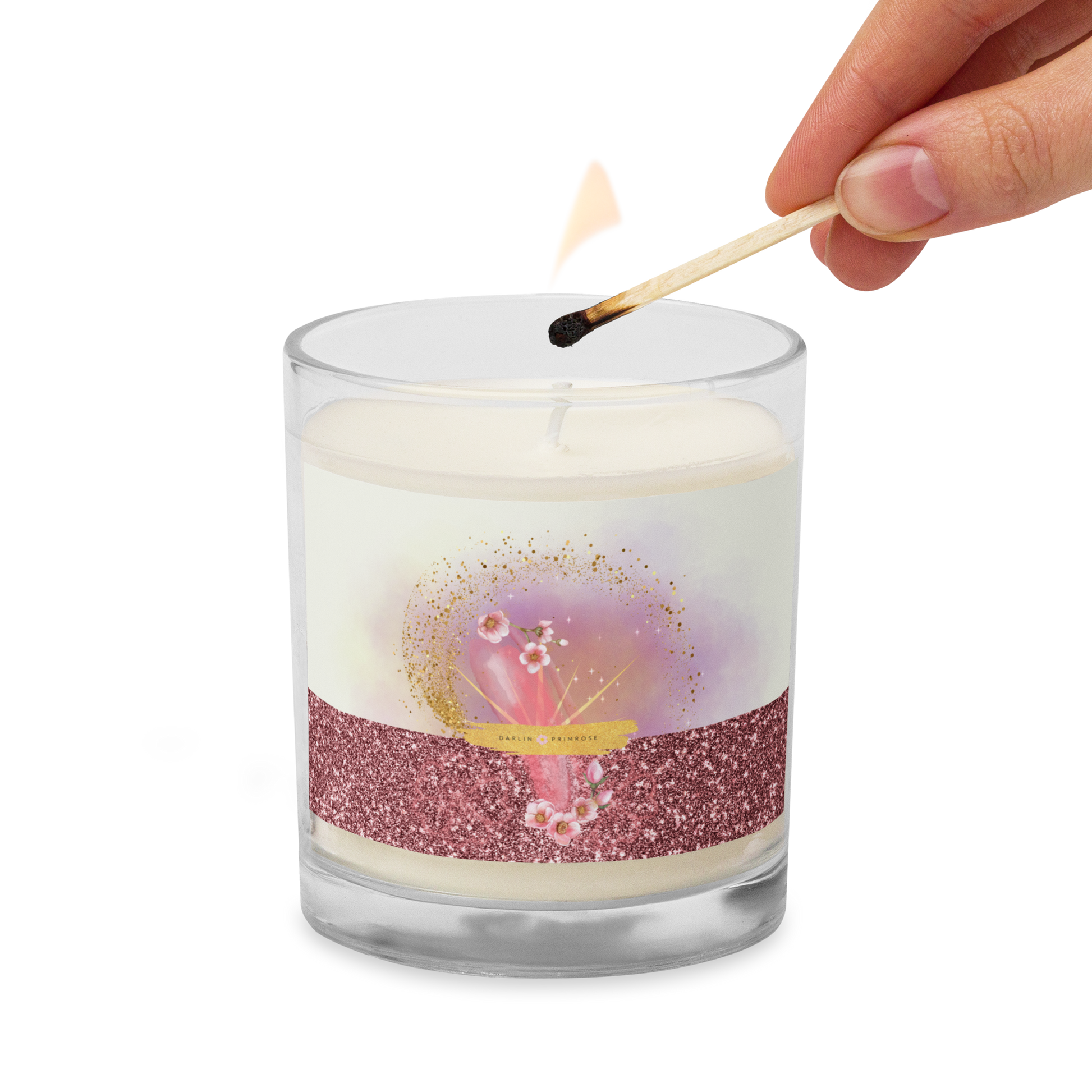 DARLIN PRIMROSE SIGNATURE COLLECTION- LIGHT Glass jar soy wax candle - Darlin Primrose