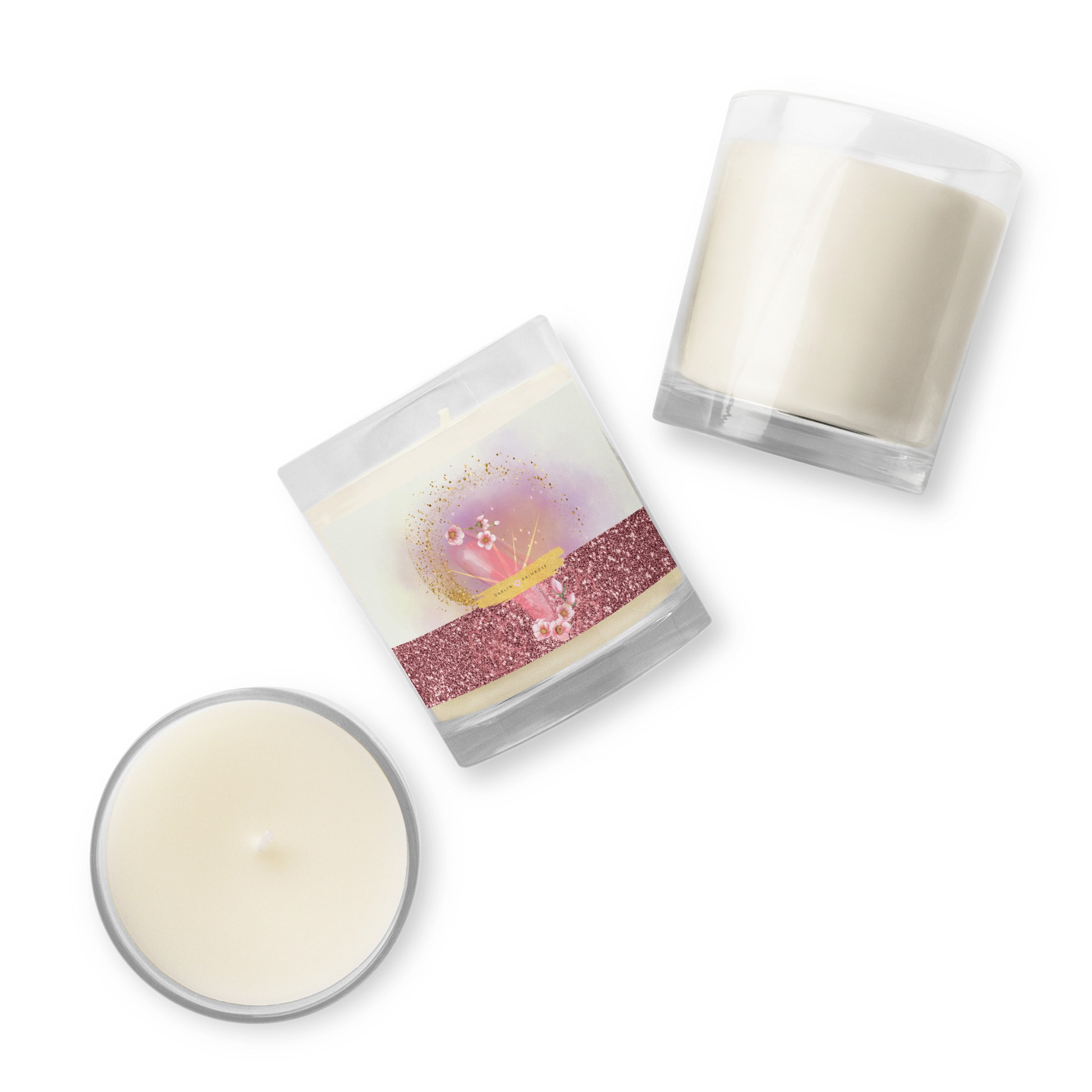 DARLIN PRIMROSE SIGNATURE COLLECTION- LIGHT Glass jar soy wax candle - Darlin Primrose