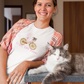 Enjoy the RIDE! White Tee w Pink Detail- Darlin Primrose™