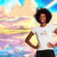 Enjoy the RIDE! White Tee w Pink Detail- Darlin Primrose™